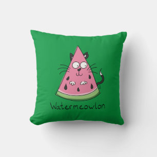 Cojín Decorativo Funny Cat Watermelon Cute Kids