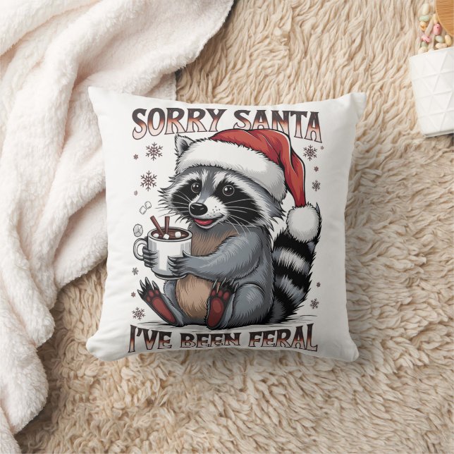 Cojín Decorativo Funny Christmas Raccoon Throw PIllow (Manta)