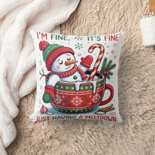 Cojín Decorativo Funny Christmas Snowman Throw Pillow (Manta)