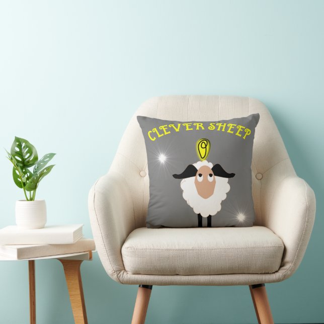 Cojín Decorativo Funny Clever Sheep Lightbulbo (Silla)