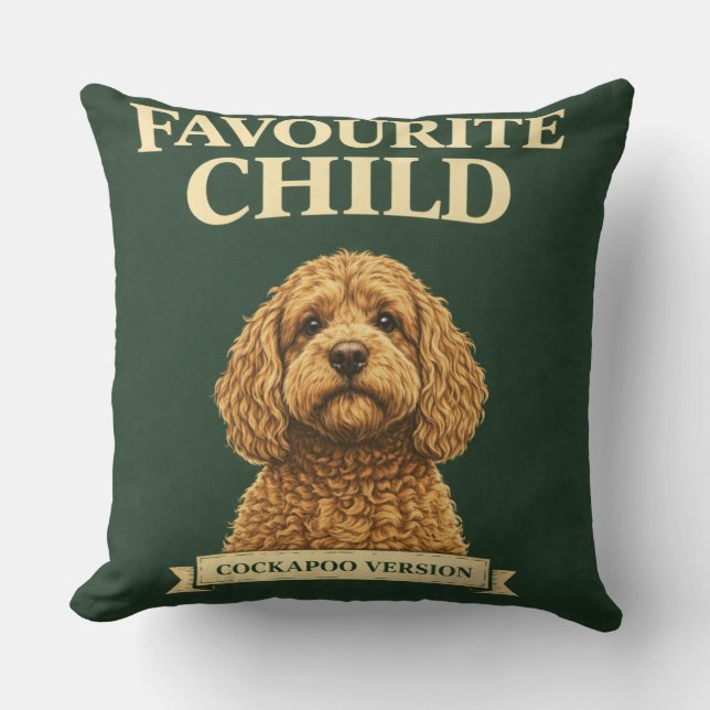 Cojín Decorativo Funny Cockapoo Gift | Favourite Child (Anverso)