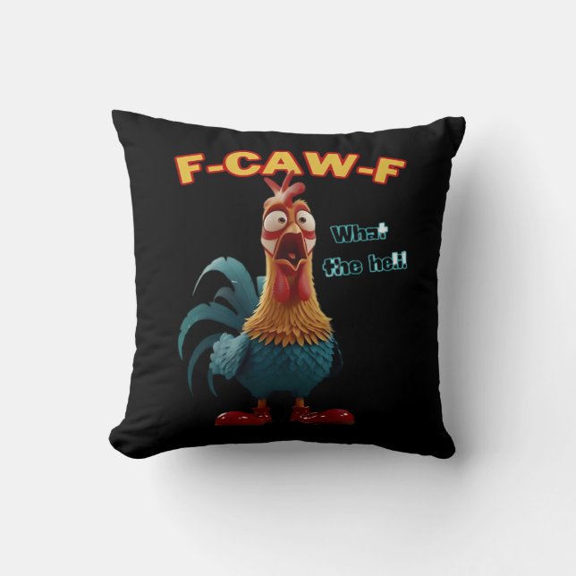 Cojín Decorativo Funny Crow F-Caw-F Humor Gothic (Anverso)