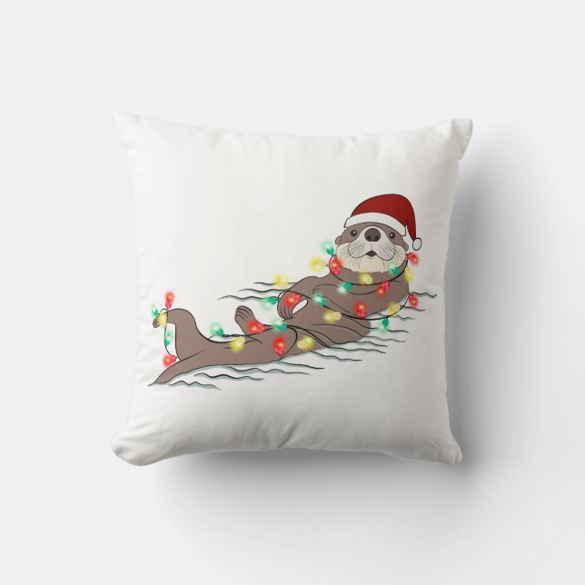 Cojín Decorativo Funny Cute Navidades Otter (Anverso)
