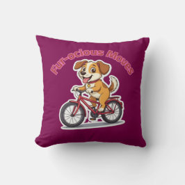 Cojín Decorativo **Funny Cycling Dog – Cute Dog Riding a Bicycle Il