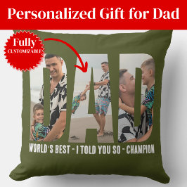 Cojín Decorativo Funny Dad Photo Throw Pillow Humor Prank Joke