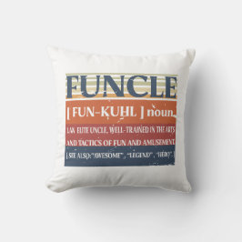 Cojín Decorativo Funny definición de tío, maravilloso héroe de leye