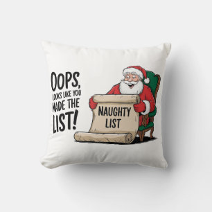 Cojín Decorativo Funny diseño de Navidades de la lista de traviesos