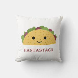 Cojín Decorativo Funny Fantastaco Taco Pun Cute Kawaii Taco