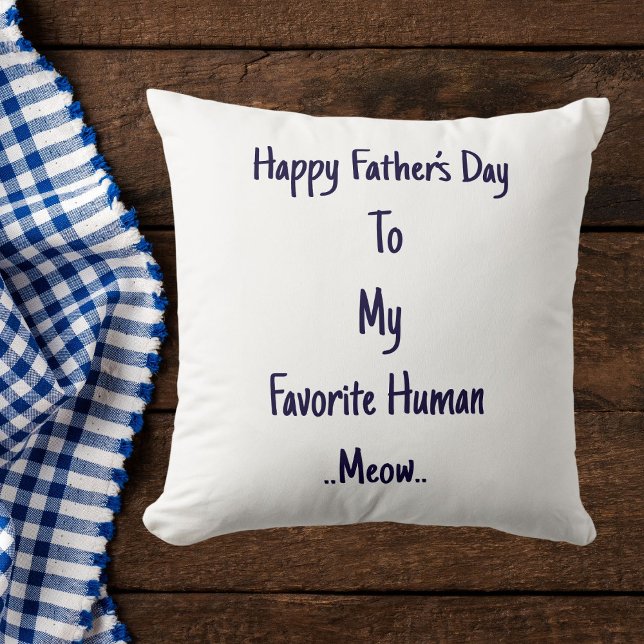 Cojín Decorativo Funny Fathers Day Cat Dad Gift Meow Quote Template (Subido por el creador)