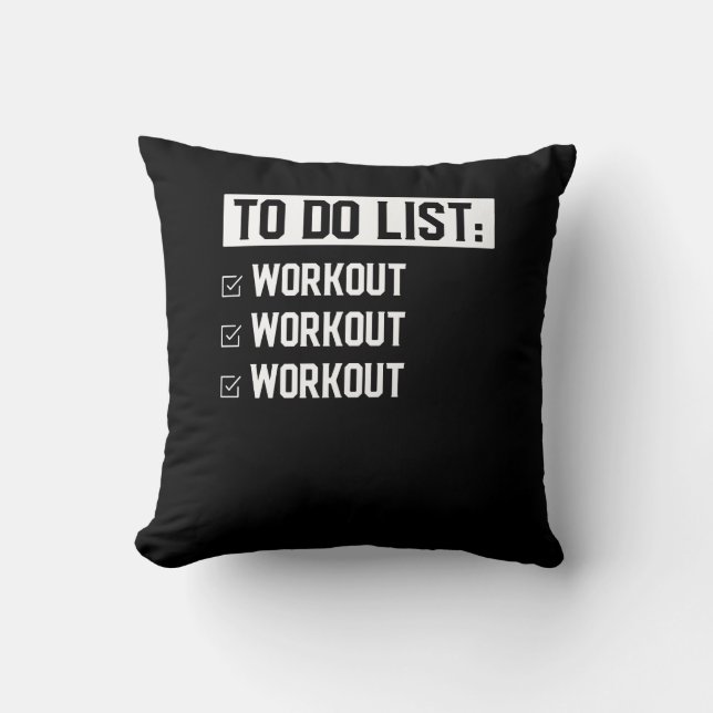Cojín Decorativo Funny Fitness Workout Motivation Saying (Anverso)