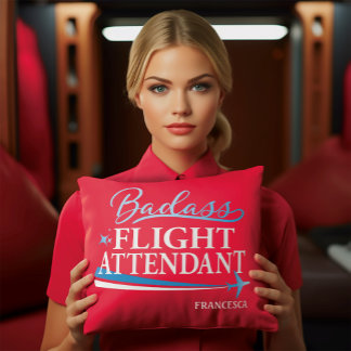 Cojín Decorativo Funny Flight Attendass Personalizado Red