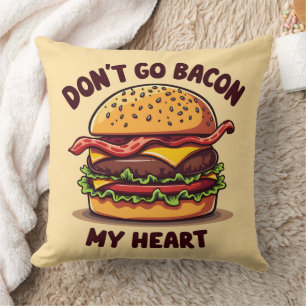 Cojín Decorativo Funny Food Pun Bacon Lover Cheeseburger Design