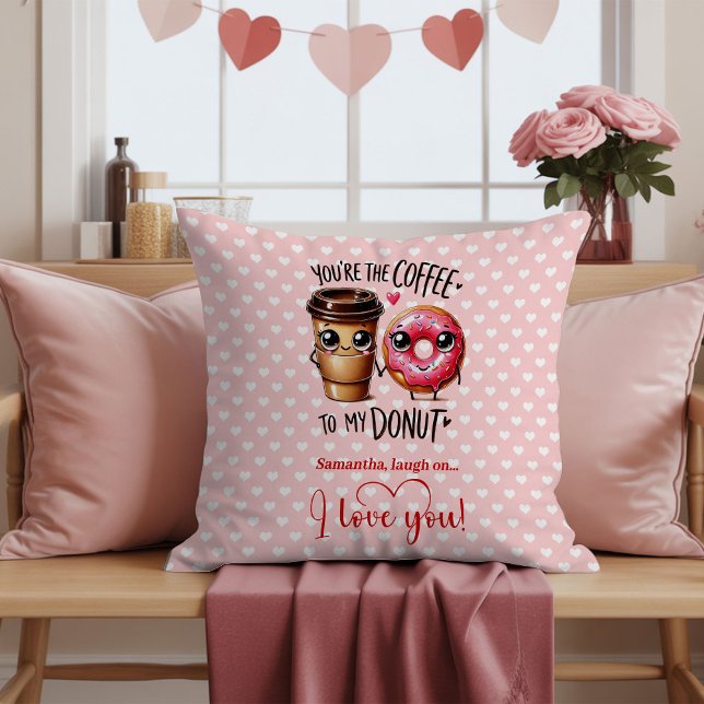 Cojín Decorativo Funny Food Valentine Pillow with Custom Name (Funny Food Valentine Pillow with Custom Name)