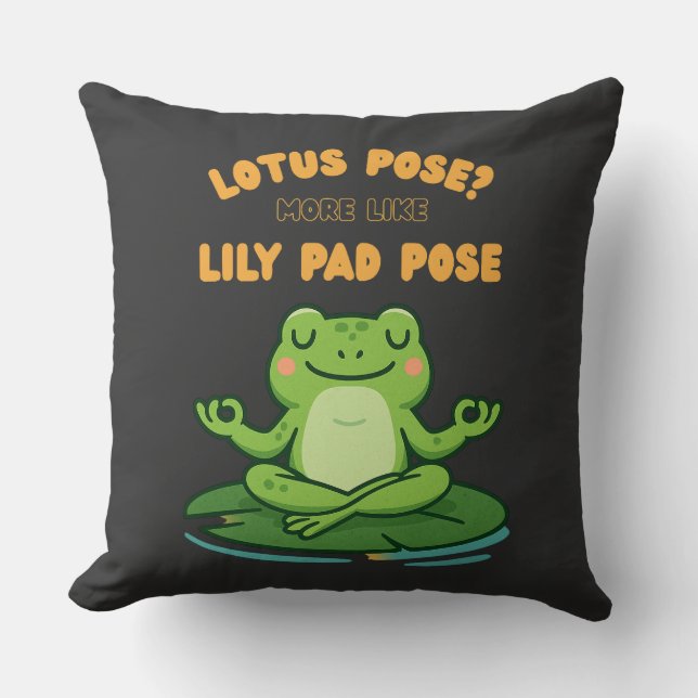 Cojín Decorativo Funny Frog Yoga Personalizado Lotus Lily Pad Pose  (Anverso)