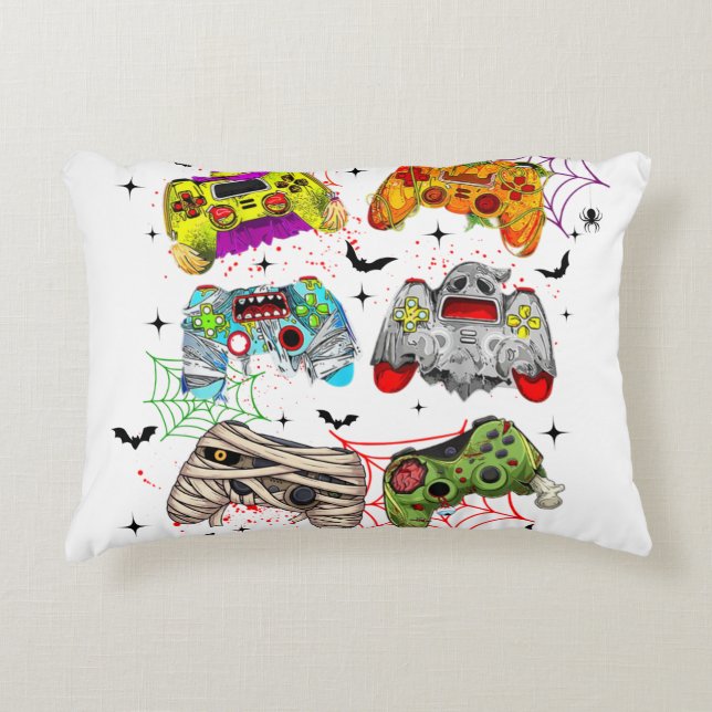 Cojín Decorativo Funny Gamer Halloween Pillow (Anverso)