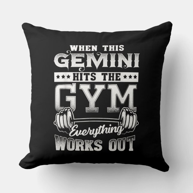 Cojín Decorativo Funny Gemini Gym Workout Design (Anverso)