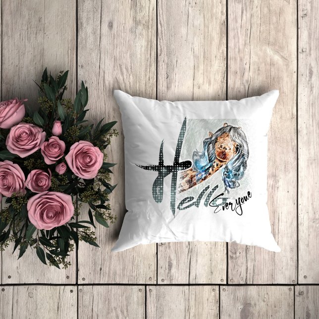 Cojín Decorativo Funny giraffe Throw Pillow (Subido por el creador)