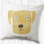 Cojín Decorativo Funny Golden Labrador Recuperever Dog Nombre perso<br><div class="desc">Pequeño y lindo Labrador Dorado Recuperador arte perro para hacerte sonreír. Personalice cambiando o eliminando el nombre.</div>