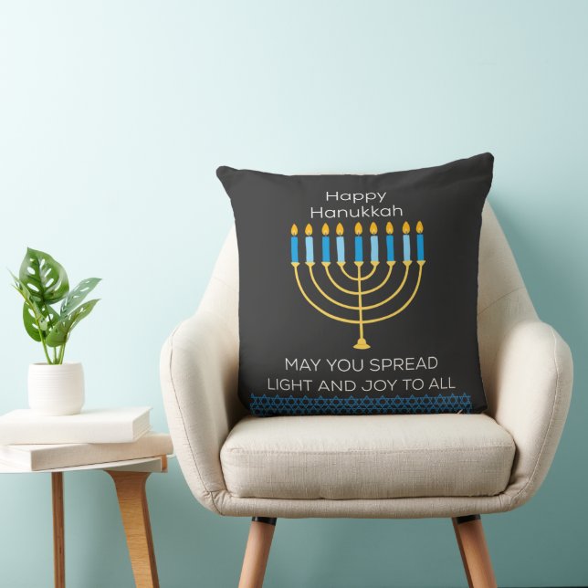Cojín Decorativo Funny Happy Hanukkah Cute Blue Chanukah Unique (Silla)