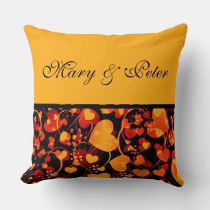 Cojín Decorativo Funny Heart Pattern VIII - amarillo rojo negro + n