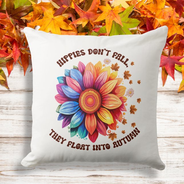 Cojín Decorativo Funny Hippies Cita El Otoño Del Girasol (Subido por el creador)