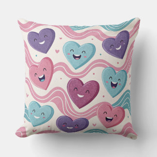Cojín Decorativo Funny laughing hearts Design cushion Kissen