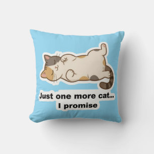 Cojín Decorativo Funny Lazy Cat Throw Pillow – “One More Cat I Prom