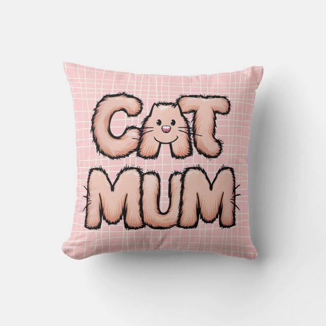 Cojín Decorativo Funny lindo "mamá de gato" peludos susurros día de (Anverso)