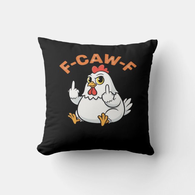 Cojín Decorativo Funny Meme F-Caw-F Chicken (Anverso)