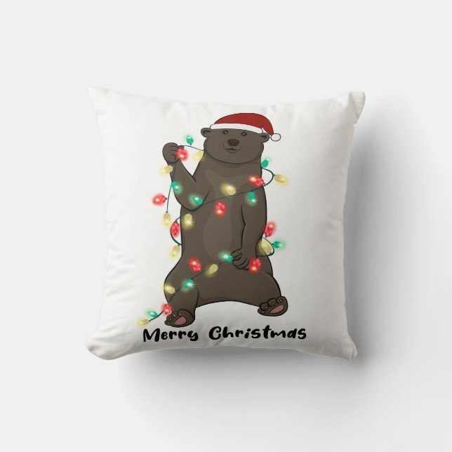 Cojín Decorativo Funny Merry Christmas Bear (Anverso)