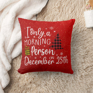 Cojín Decorativo Funny Navidades Morning Person Red Holiday