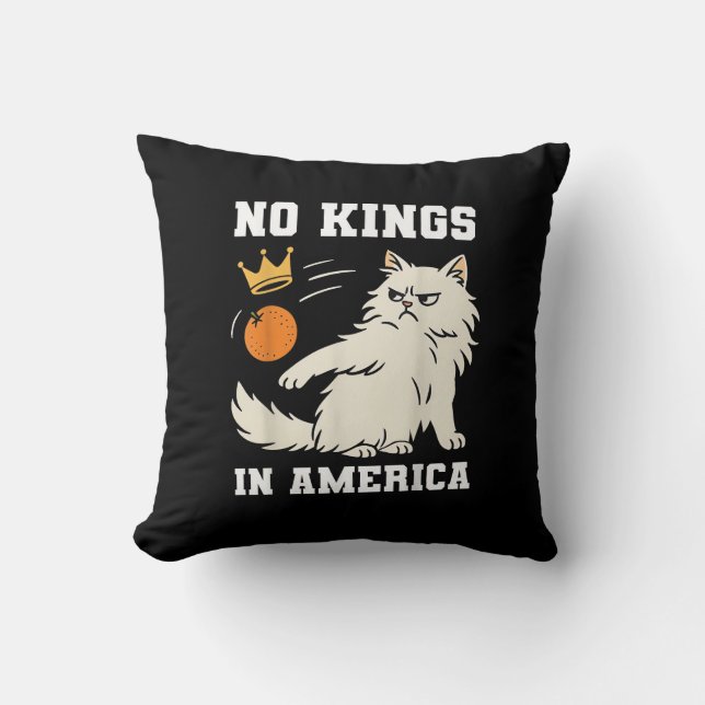 Cojín Decorativo Funny No Kings in America Retro Classic Style (Anverso)