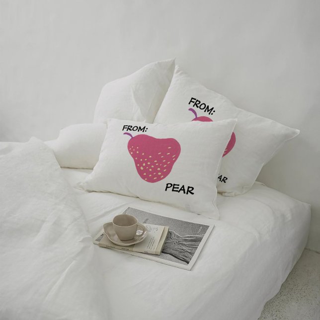 Cojín Decorativo Funny Pear Pun – “From: Pear” Pop Art Fruit Canva (Subido por el creador)