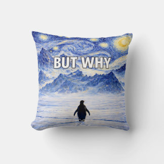 Cojín Decorativo Funny Penguin BUT WHY Pillow Starry Night