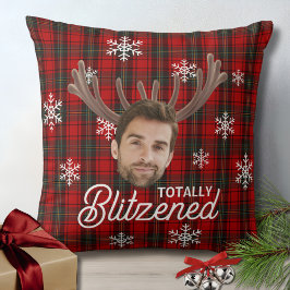 Cojín Decorativo Funny Photo Face Blitzened Christmas Custom Gift