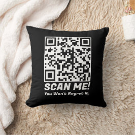 Cojín Decorativo Funny QR Scan Me! Funny Regret Joke
