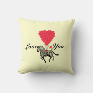 Cojín Decorativo Funny romántico cebra Valentines