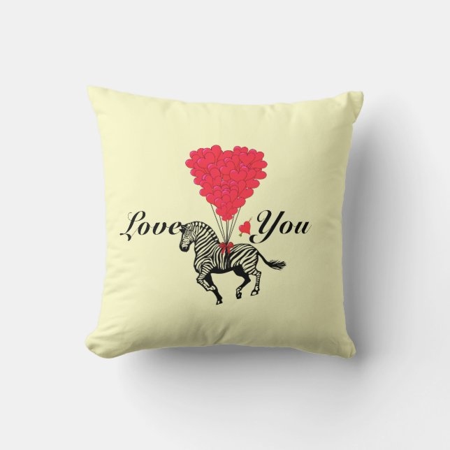 Cojín Decorativo Funny romántico cebra Valentines (Anverso)