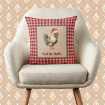 Funny Rooster Peck los Navidades de los Halls Farm
