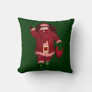 Cojín Decorativo Funny Santa Claus Strawberry Farmer