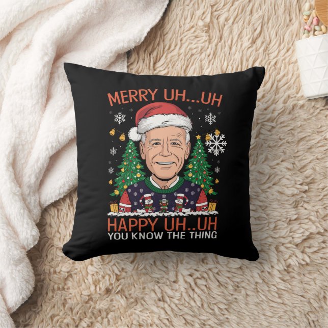 Cojín Decorativo Funny Santa Joe Biden Merry Uh Navidades Ugly (Manta)