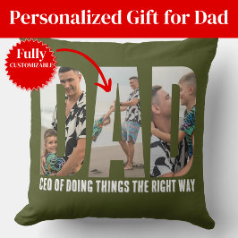 Cojín Decorativo Funny Sarcasm Dad Photo Collage Throw Pillow