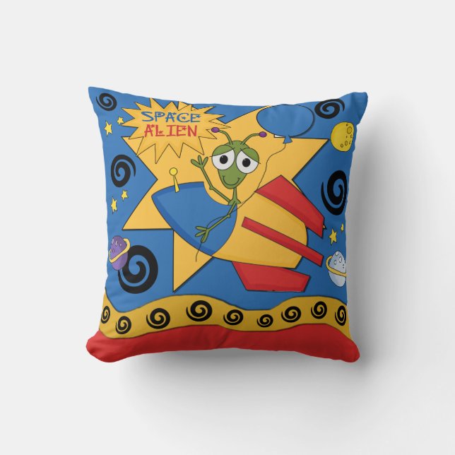Cojín Decorativo Funny Space Alien Pillow (Anverso)