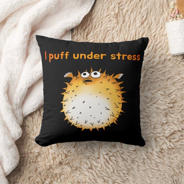 Cojín Decorativo Funny Stresed Pufferfish Personalizado (Manta)