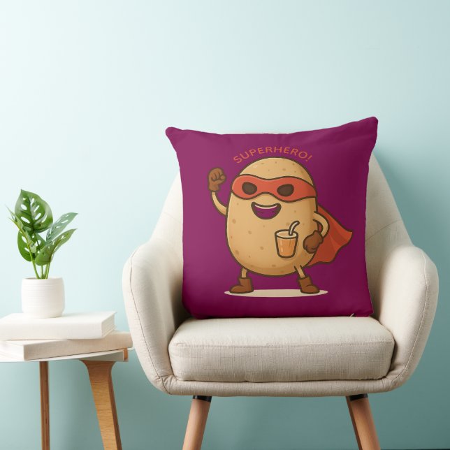 Cojín Decorativo Funny Superhero Potato Cartoon Graphic Throw Pillo (Silla)