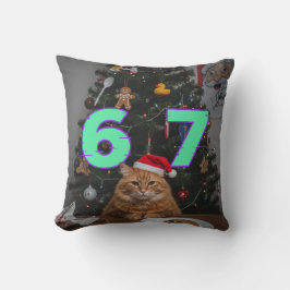 Cojín Decorativo Funny Trending Six Seven Christmas Cat