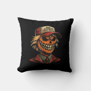 Cojín Decorativo Funny Trumpkin Calabaza Skeleton hace que Hallowee