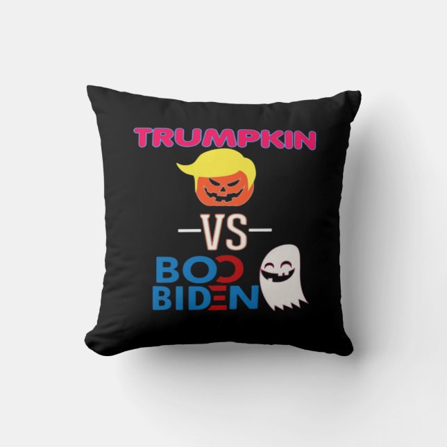 Cojín Decorativo Funny Trumpkin contra Boo Biden Clase de Diseño Ha (Anverso)