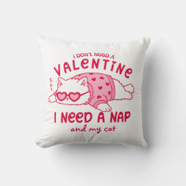 Cojín Decorativo Funny Valentine Napping Cat Personalized