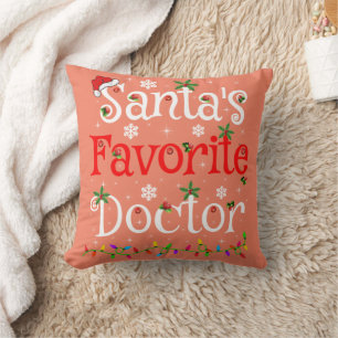 Cojín Decorativo Funny Xmas Lighting Santa's Favorite Doctor Xmas